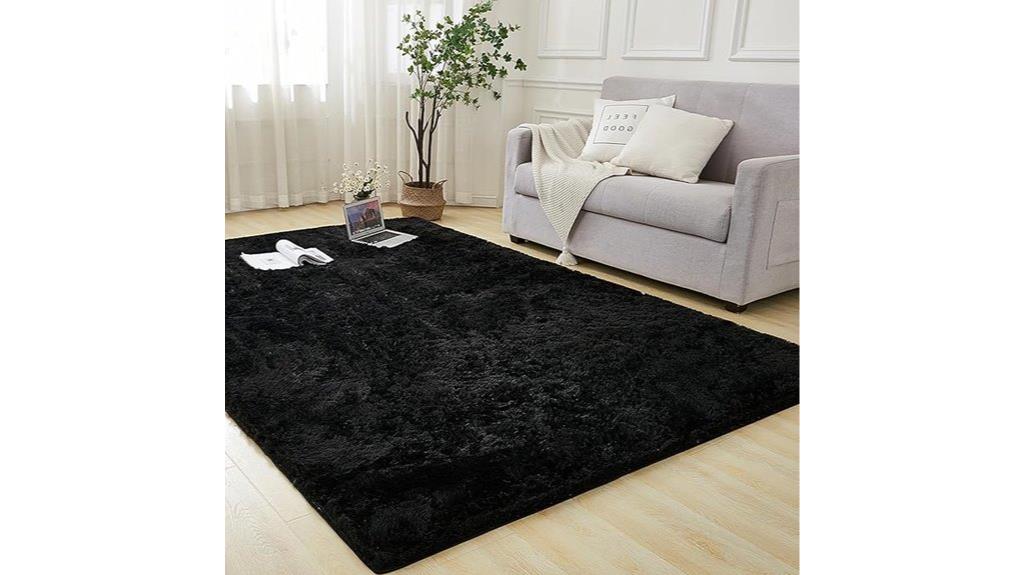 black soft area rug