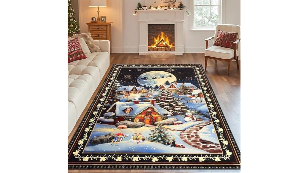 christmas themed washable rug