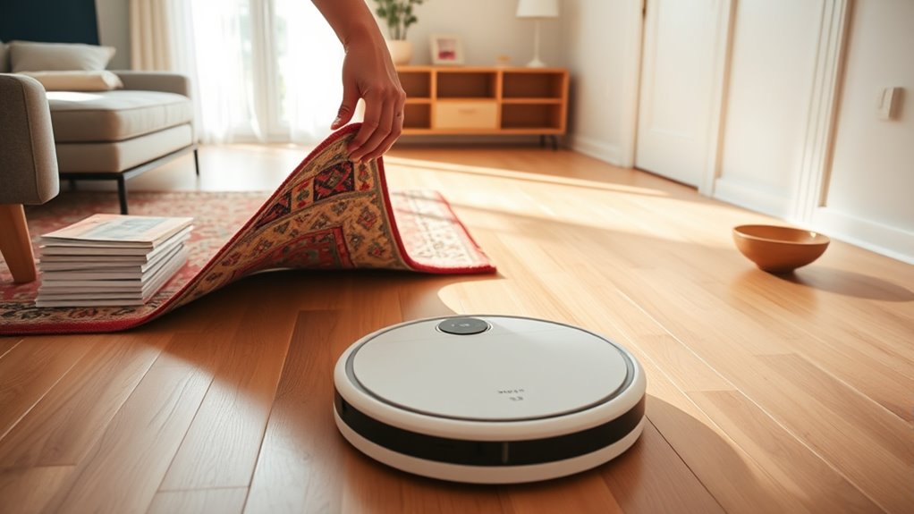 clear floor remove obstacles