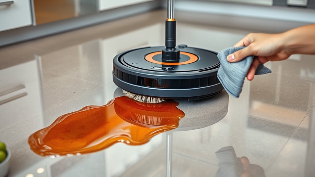 handling sticky spills effectively