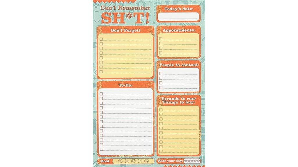humorous forgetful daily organizer