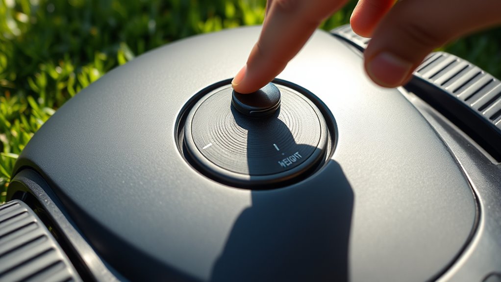 locate and adjust mower height