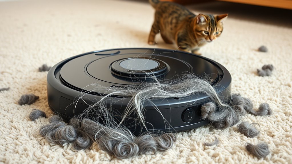 pet hair clogs and reduces