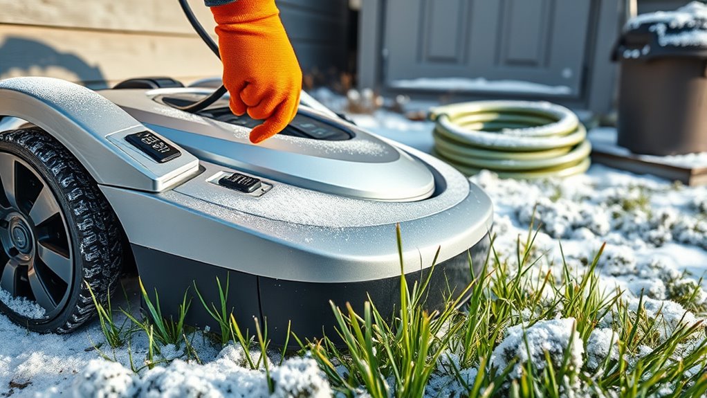 prepare robotic mower for winter