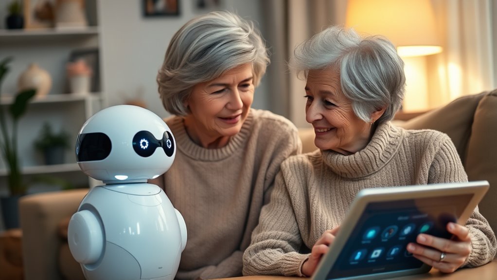 elderly embrace home robots