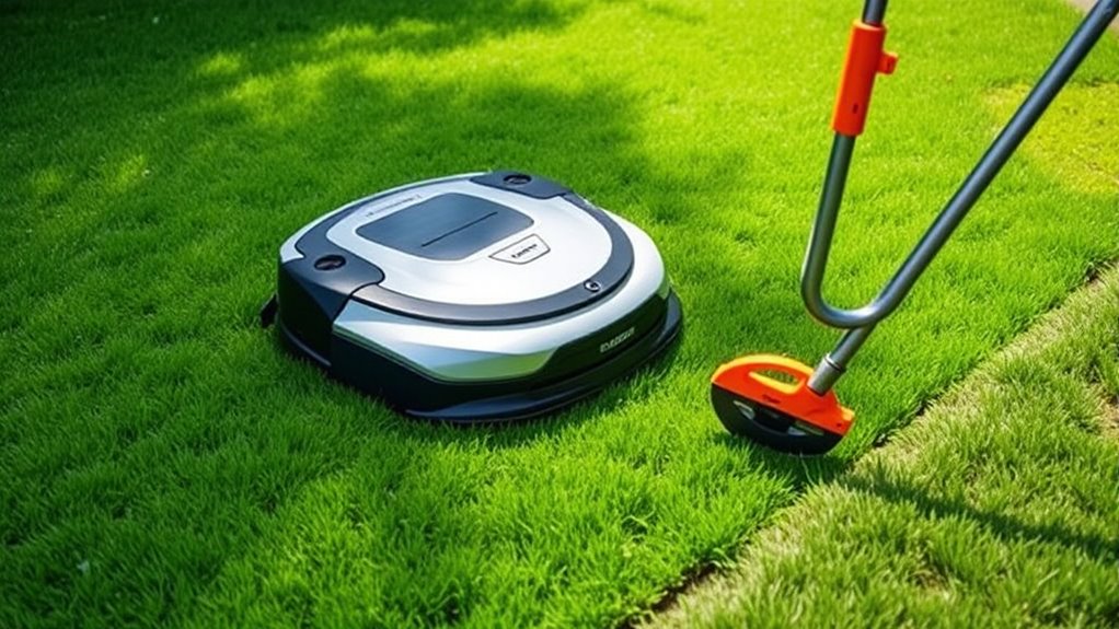 manual trimming enhances lawn edges
