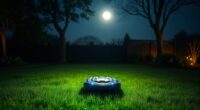 nighttime robotic lawn mowing