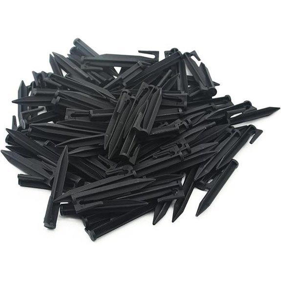 100Pcs Plastic Boundary Lawn Stakes for Garden Fencing