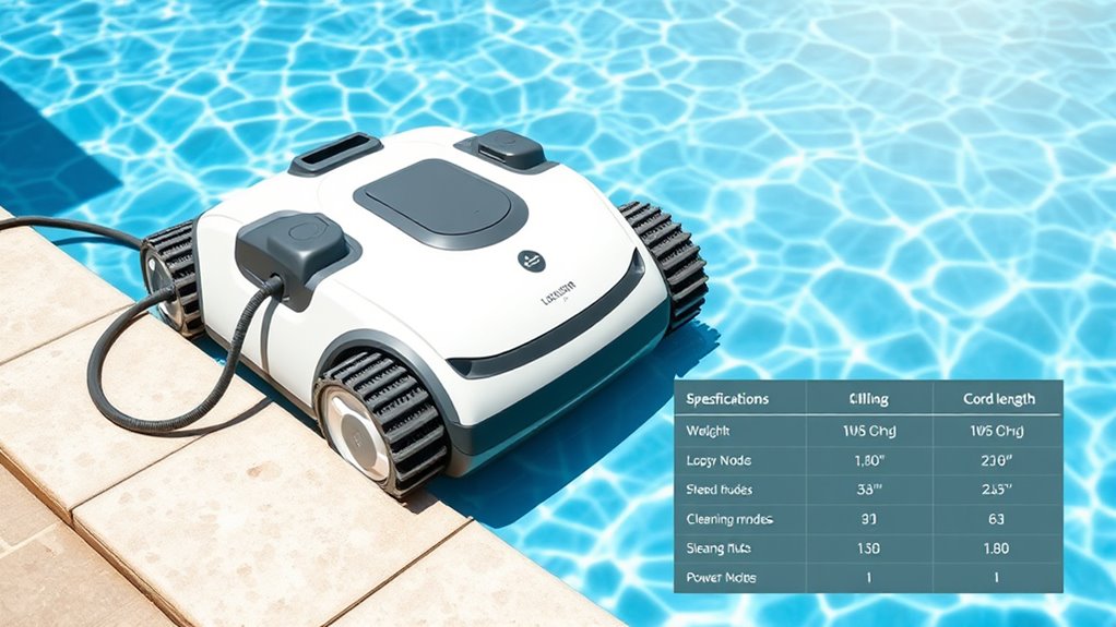 pool robot specification tips