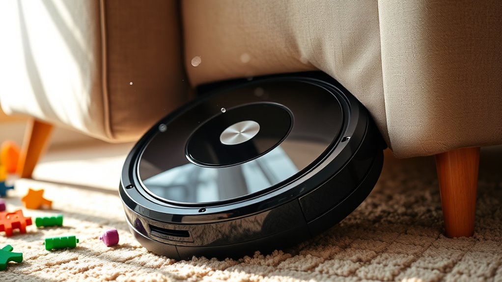 preventing vacuum obstructions under furniture