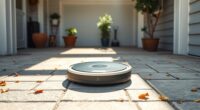 robot vacuum cleaning outdoors