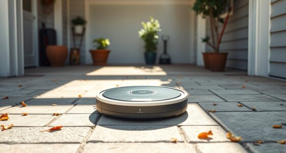 robot vacuum cleaning outdoors