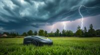 unplug mower during storms