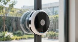 cleaning large glass doors