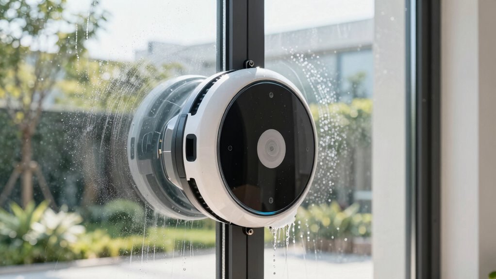 cleaning large glass doors