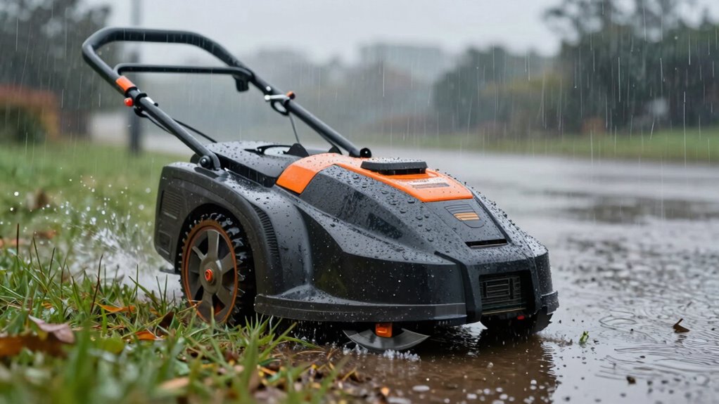 mower safety in rain