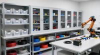 organize robot maintenance supplies