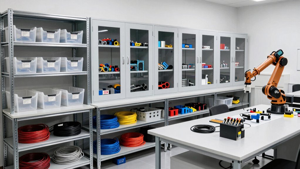 organize robot maintenance supplies