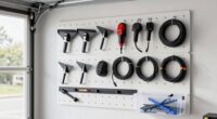 organized garage mower accessories