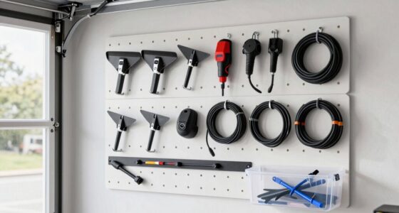 organized garage mower accessories