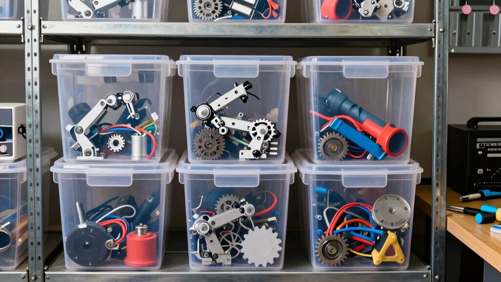 organized storage for robot gear