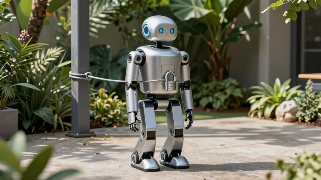 outdoor robot theft prevention