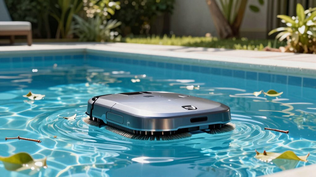 pool robot and tree debris