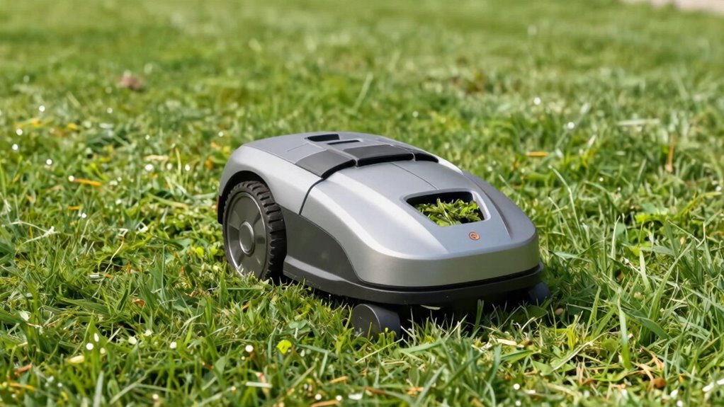 robotic mower reduces clippings