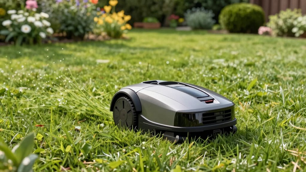 robotic mower with manual trimming