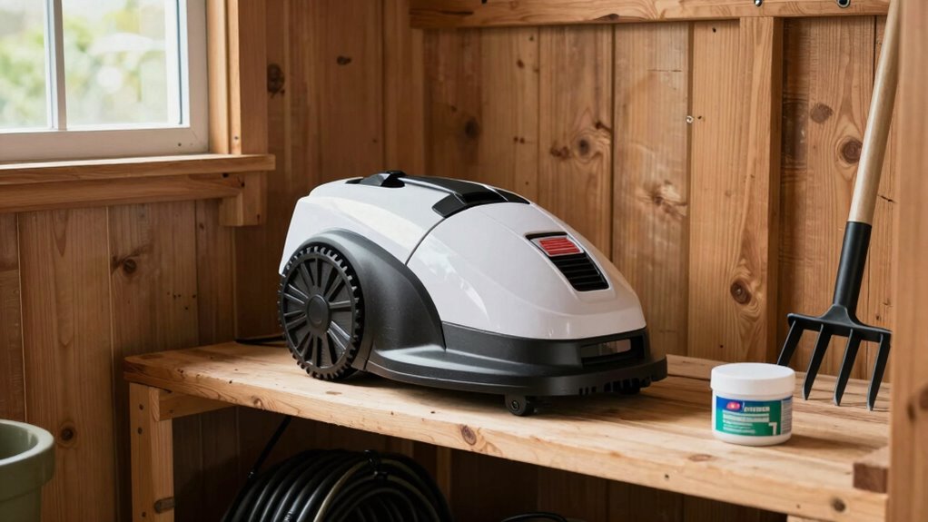 store mower in winter