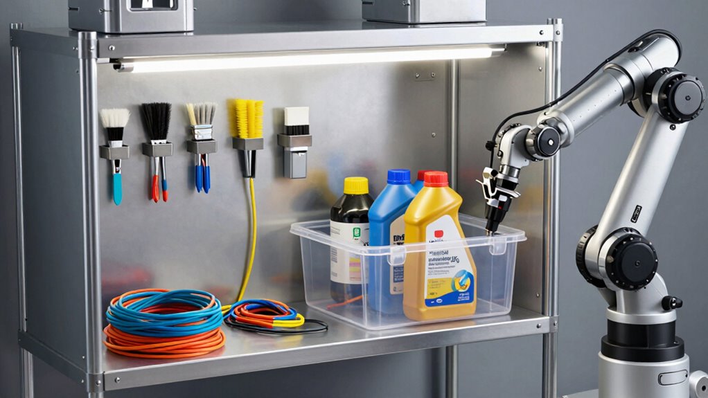 transform utility shelf into robot station