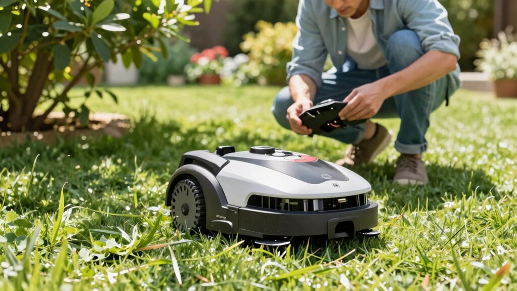 troubleshoot robot mower stops