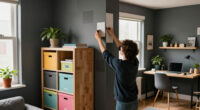 A Renter-Friendly Wall And IKEA BILLY Created A Moody Office