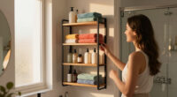 She Put A 5-Tier Shelf Behind Her Bathroom Door