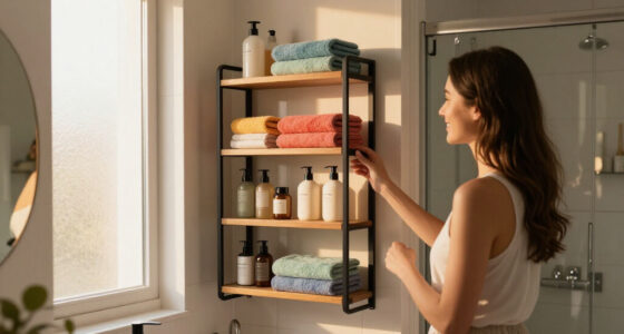 She Put A 5-Tier Shelf Behind Her Bathroom Door