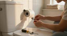 Changed The Toilet Paper Holder; Fixed Flush Valve